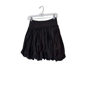 Zemeta Choco Balloon Skirt Womens Small Brown Bubble Hem Mini Lined Stretch